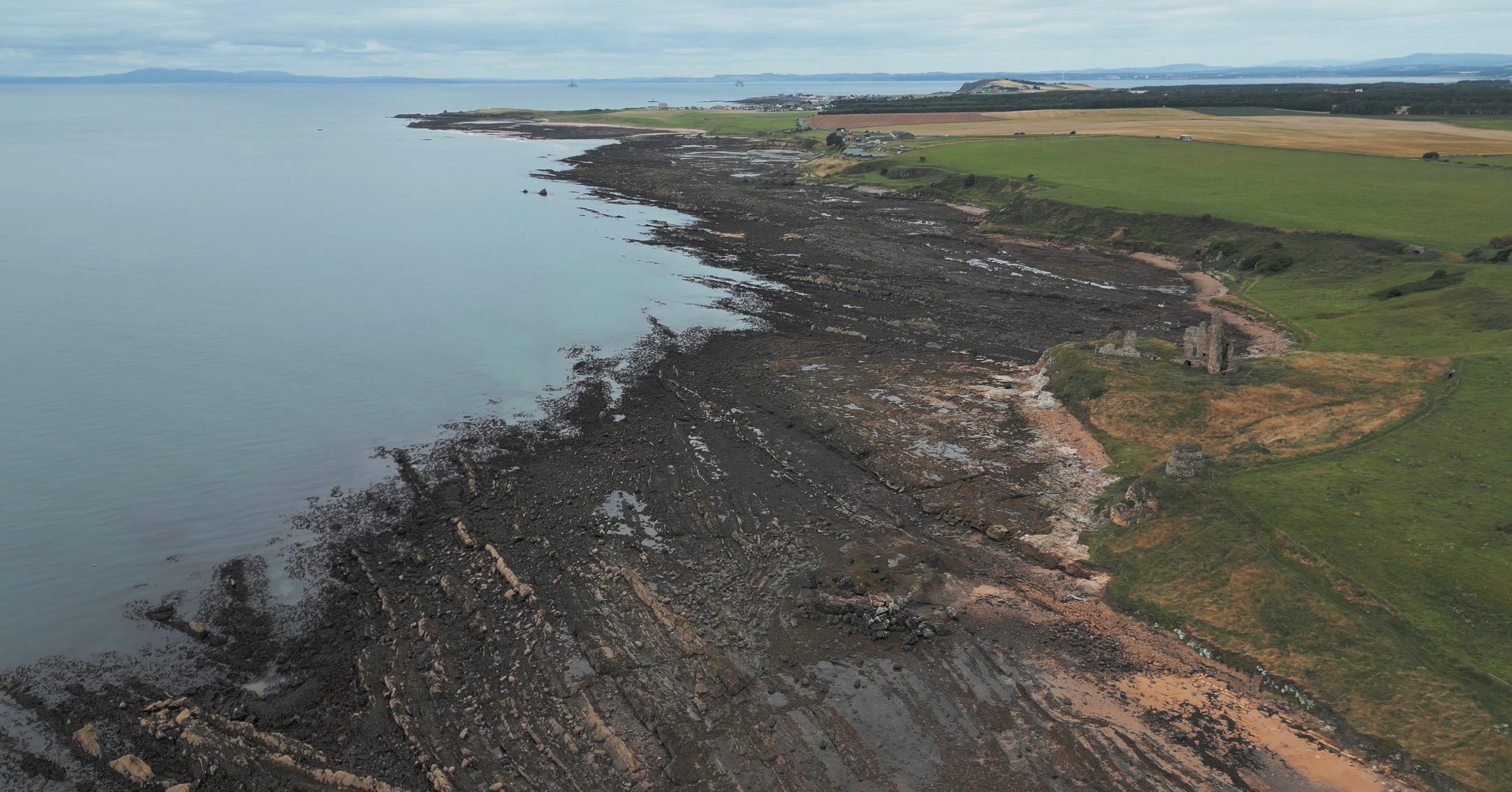 Aerial view of the East Neuk coastline