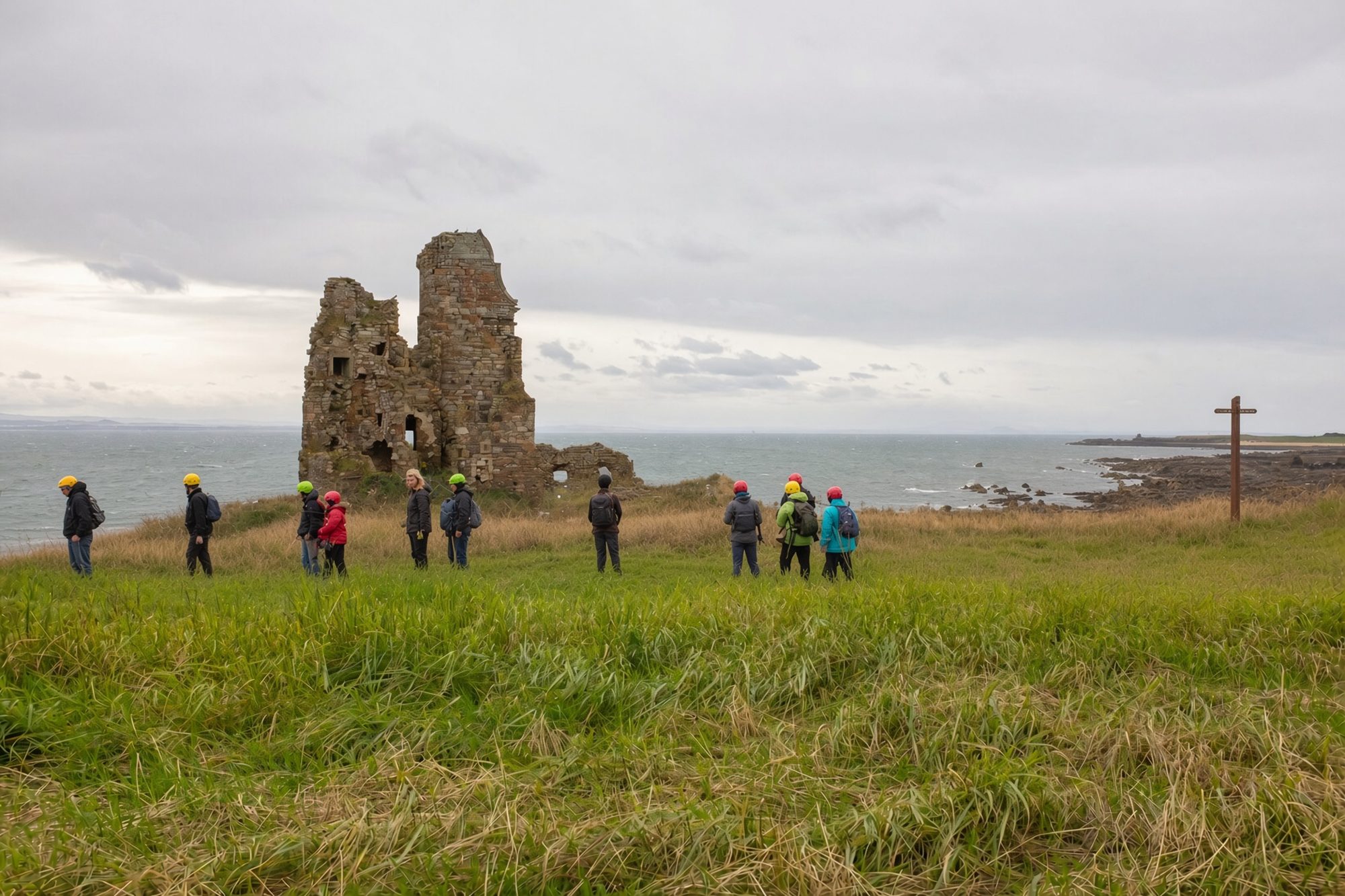 The walk out past Newark Castle