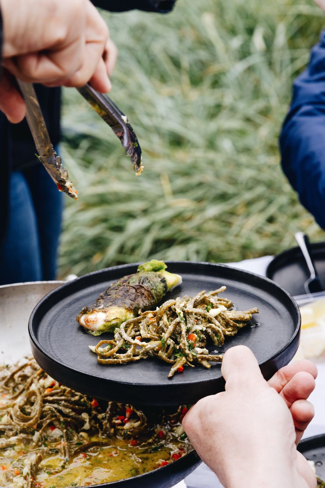 A plated seaweed tasting dish