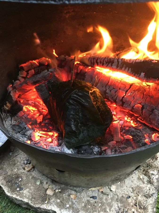 Step 5 — buried in the hot coals